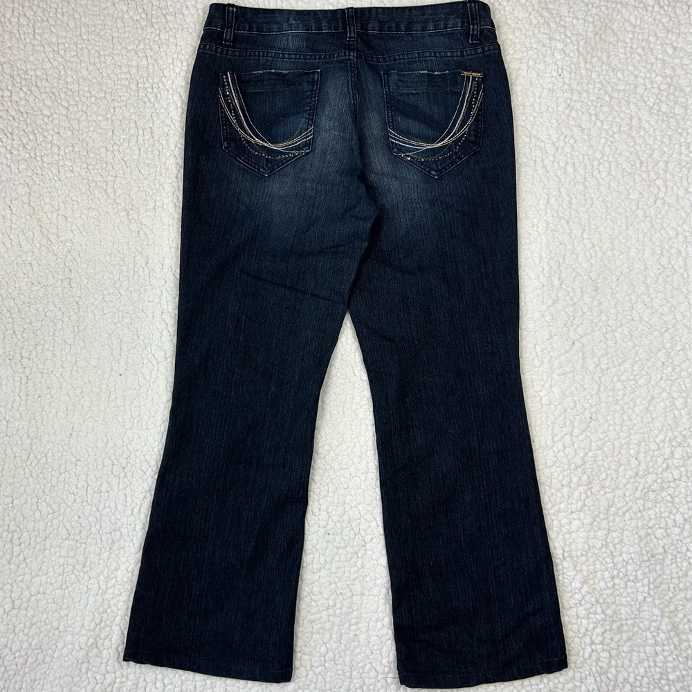 DKNY Jeans Women's Size 14 Dark Blue Straight Stretch Embellished Back Pocket